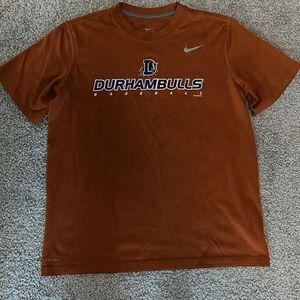 Nike dri fit Bull Durham Bulls orange youth kids baseball Jersey T shirt L